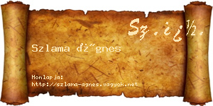 Szlama Ágnes névjegykártya